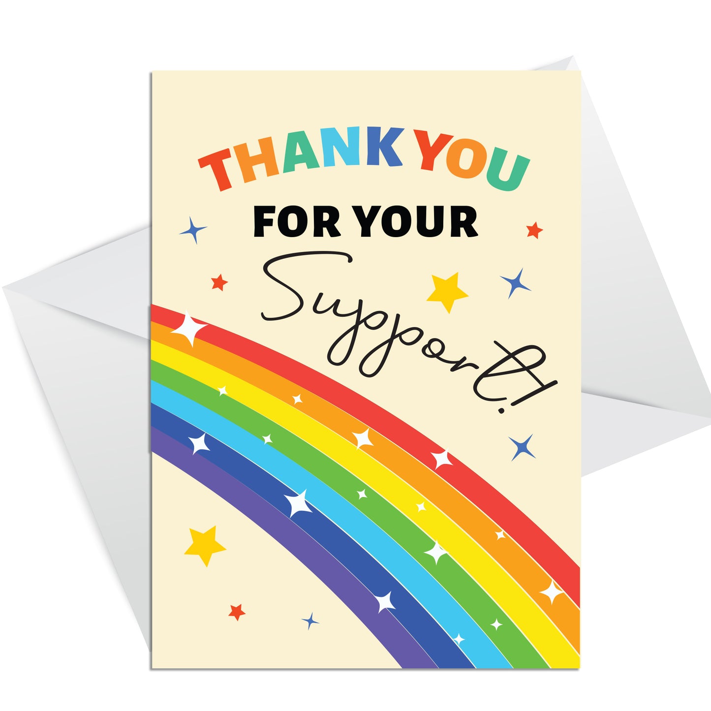 6 Pack Thank You Card Multipack With White Envelopes Rainbow
