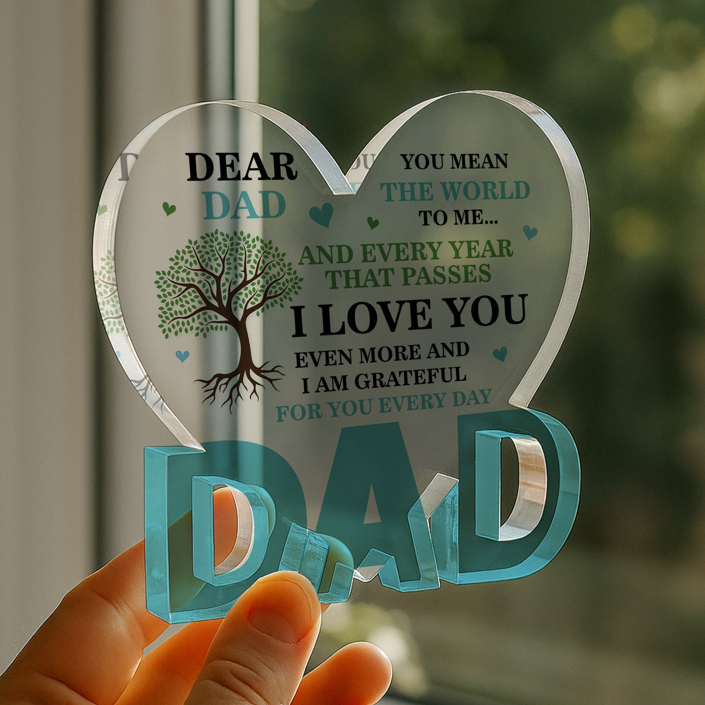 Dad Gifts For Dad Acrylic Heart Plaque 10cm x 10cm Dad Birthday