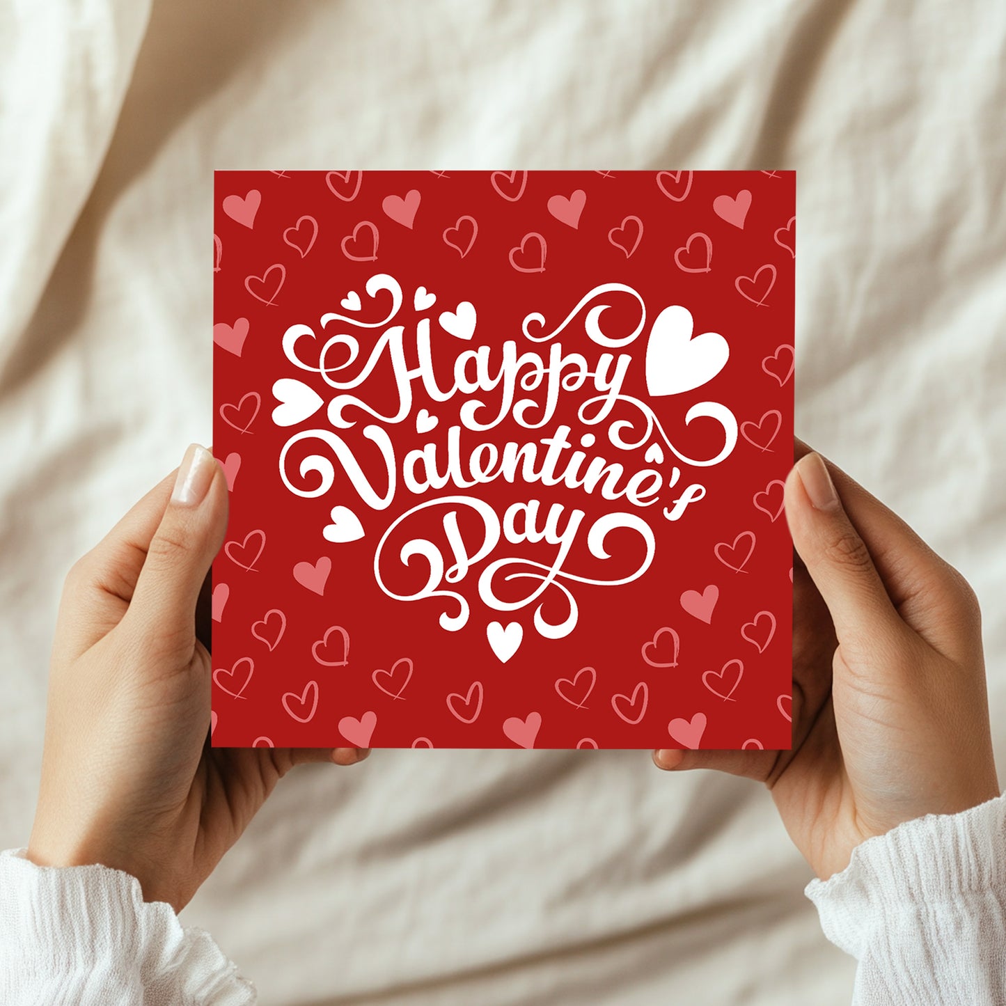 Happy Valentines Day Card For Boyfriend Girlfriend 14x14 Card
