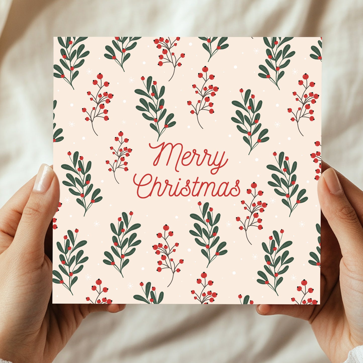 Merry Christmas Greetings Card Kraft Envelope Christmas Card