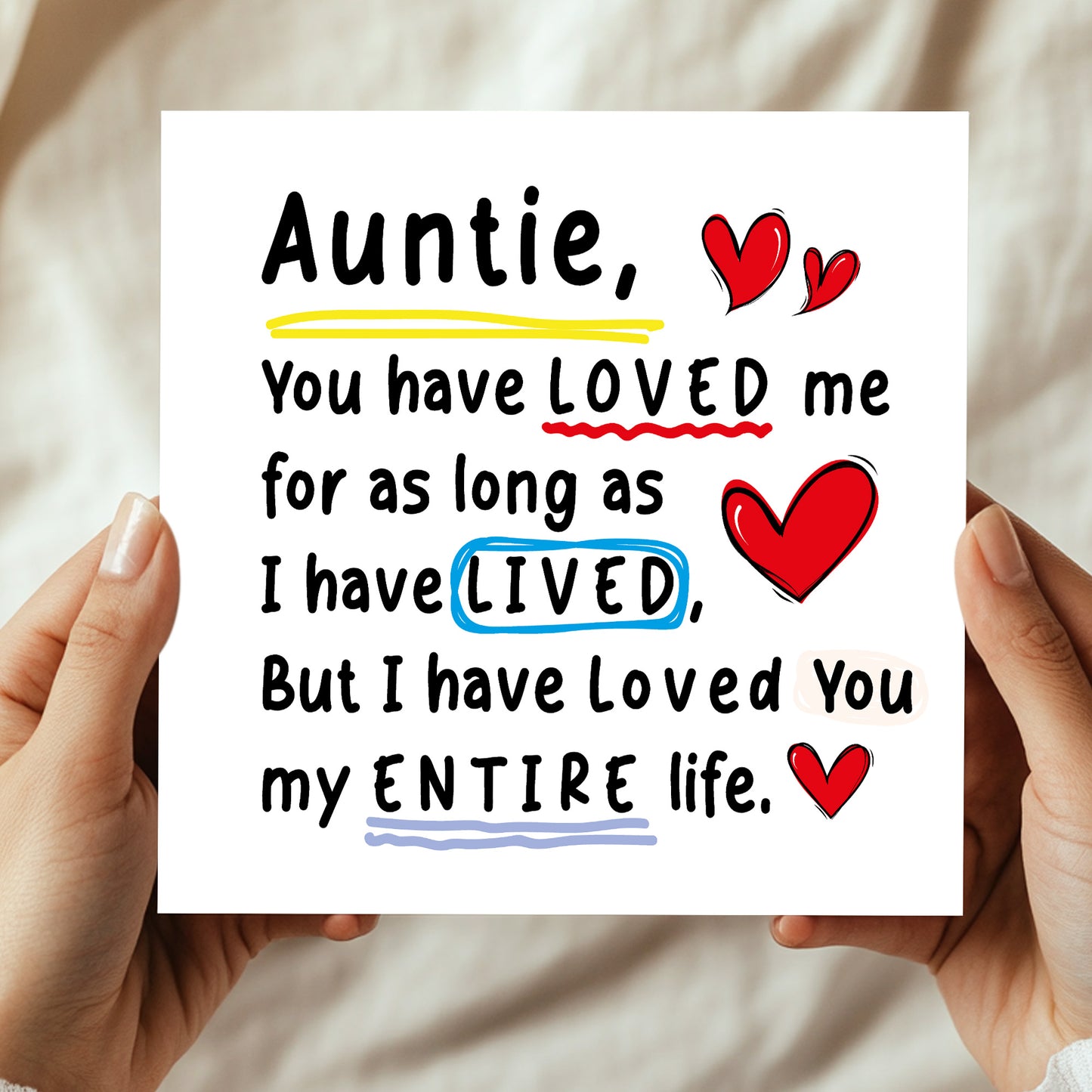 Birthday Card For Auntie With Kraft Envelope Thank You Card