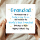 Fathers Day Card For Grandad BEST GRANDAD Card From Grandson