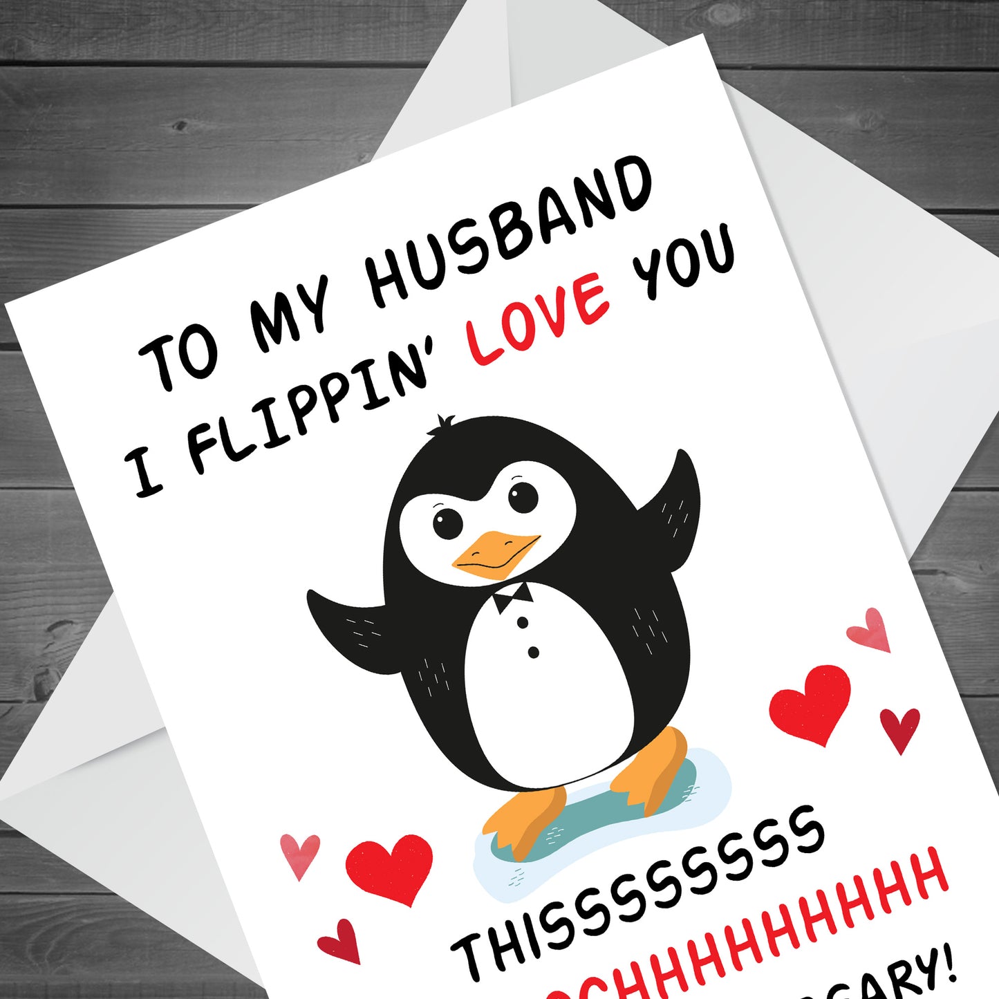 Funny Anniversary Card For Husband Flippin Love You Card Penguin