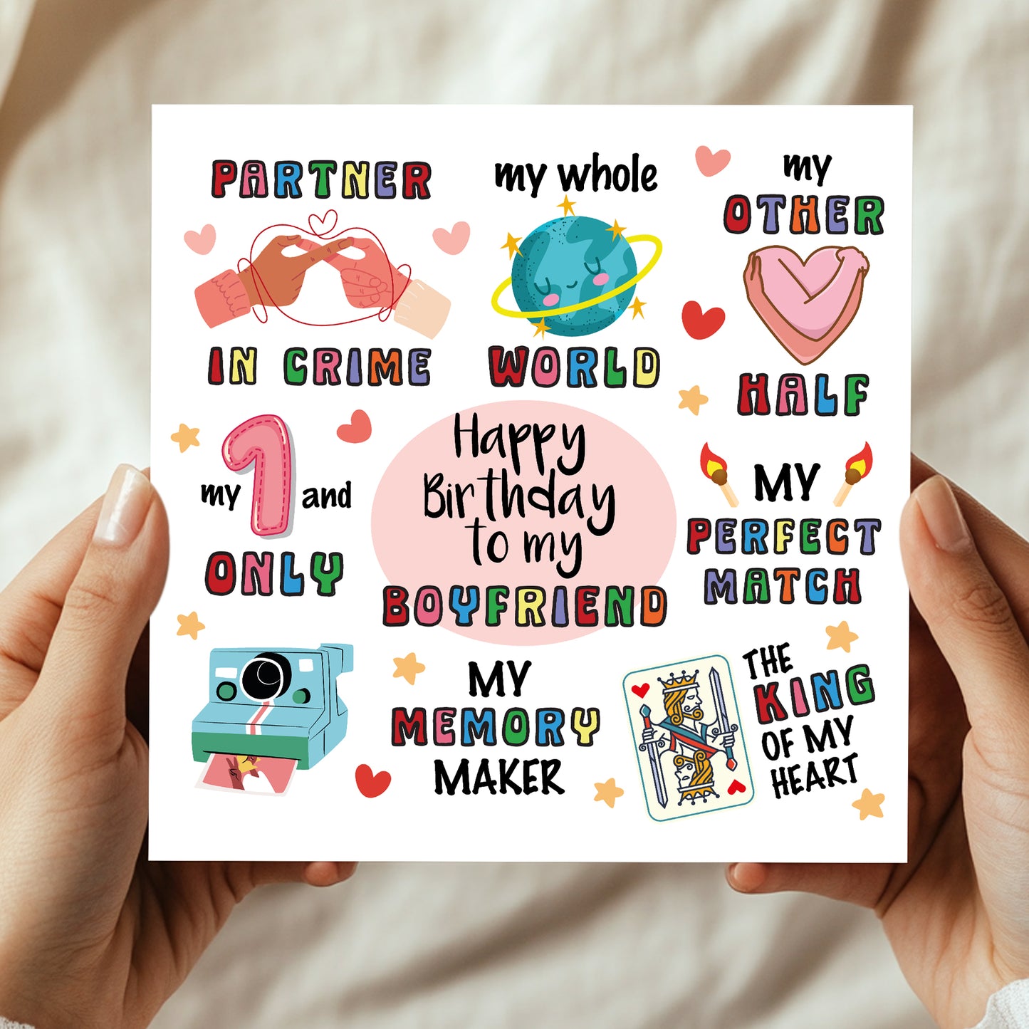 Happy Birthday Card For Boyfriend Kraft Envelope Birthday Card