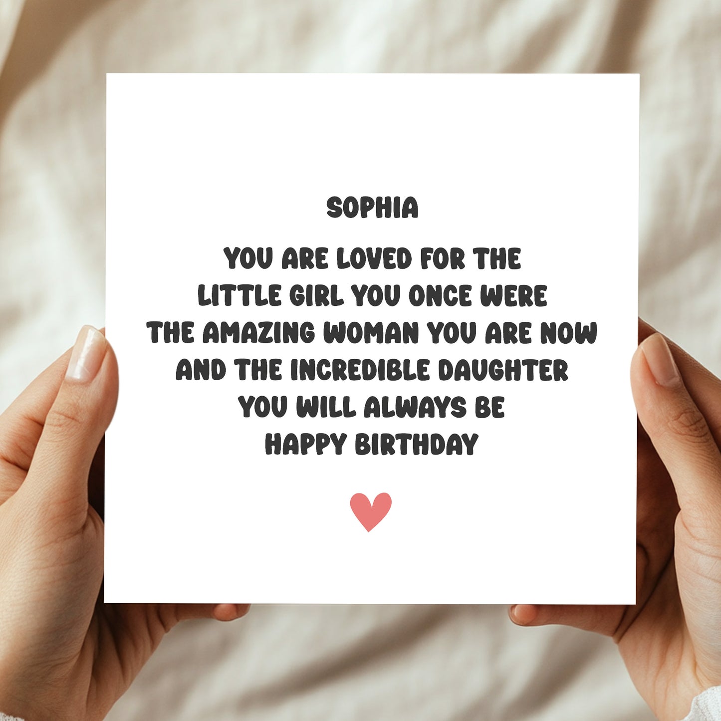 Personalised Daughter Birthday Card With Any Name Card From Mum