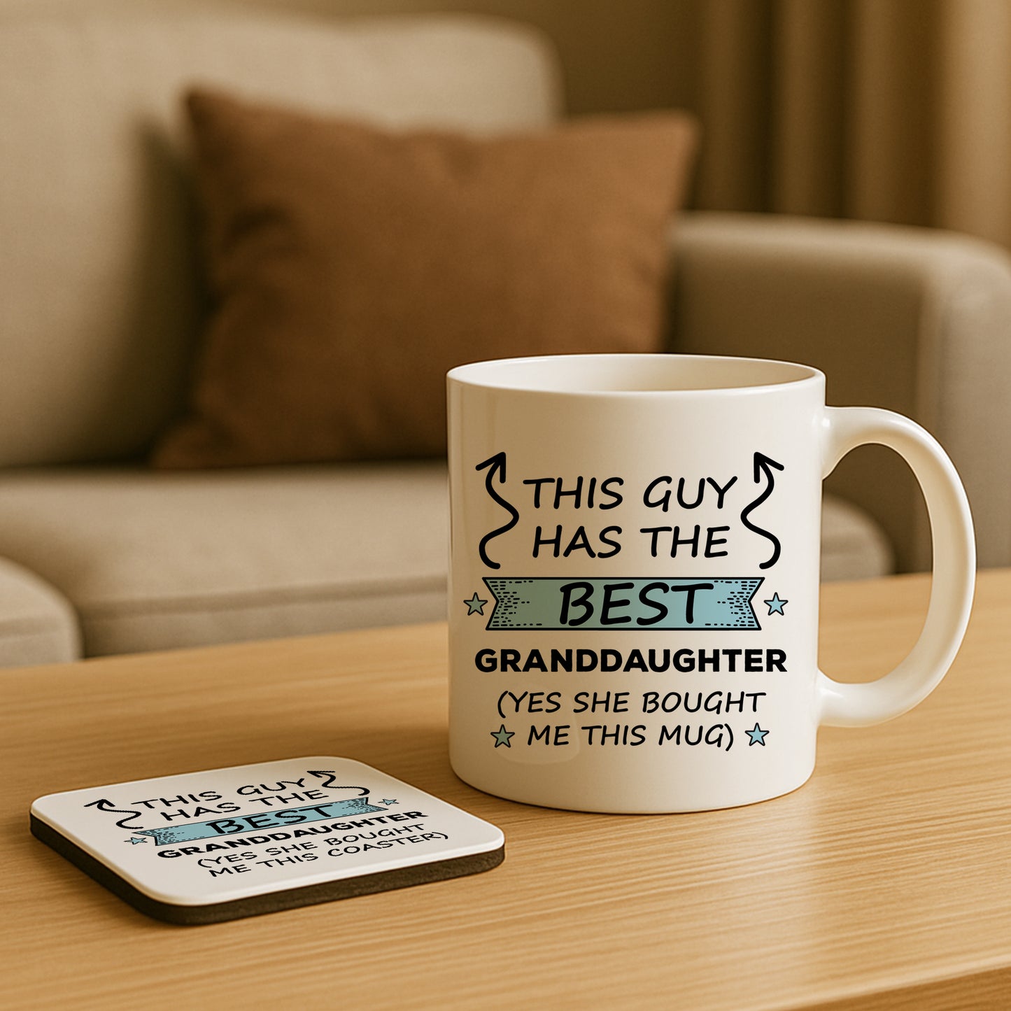 Grandad Gift From Granddaughter Novelty Mug and Coaster Set Gift