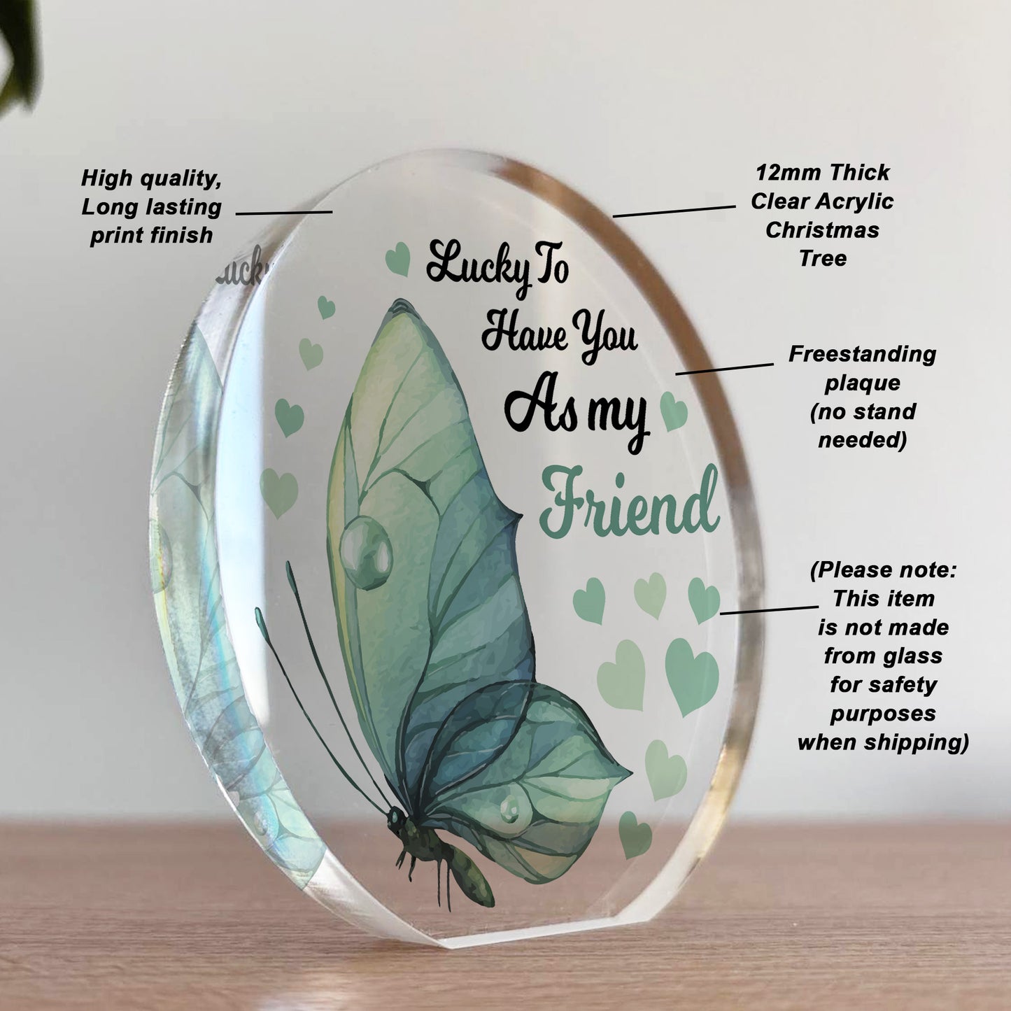 Lucky To Have You As My Friend Friendship Sign Standing Plaque