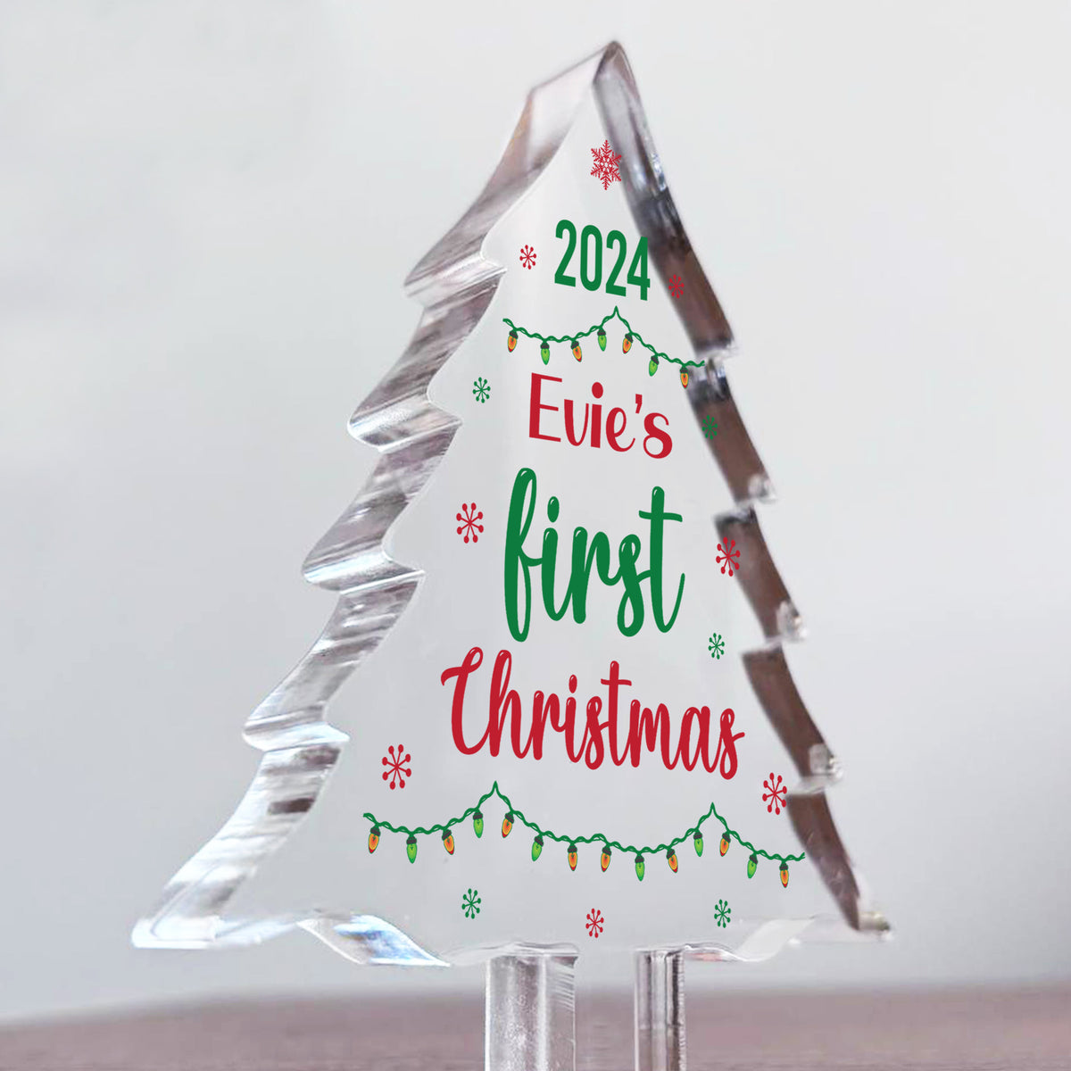 Personalised Babys 1st Christmas Ornament Acrylic Tree Plaque