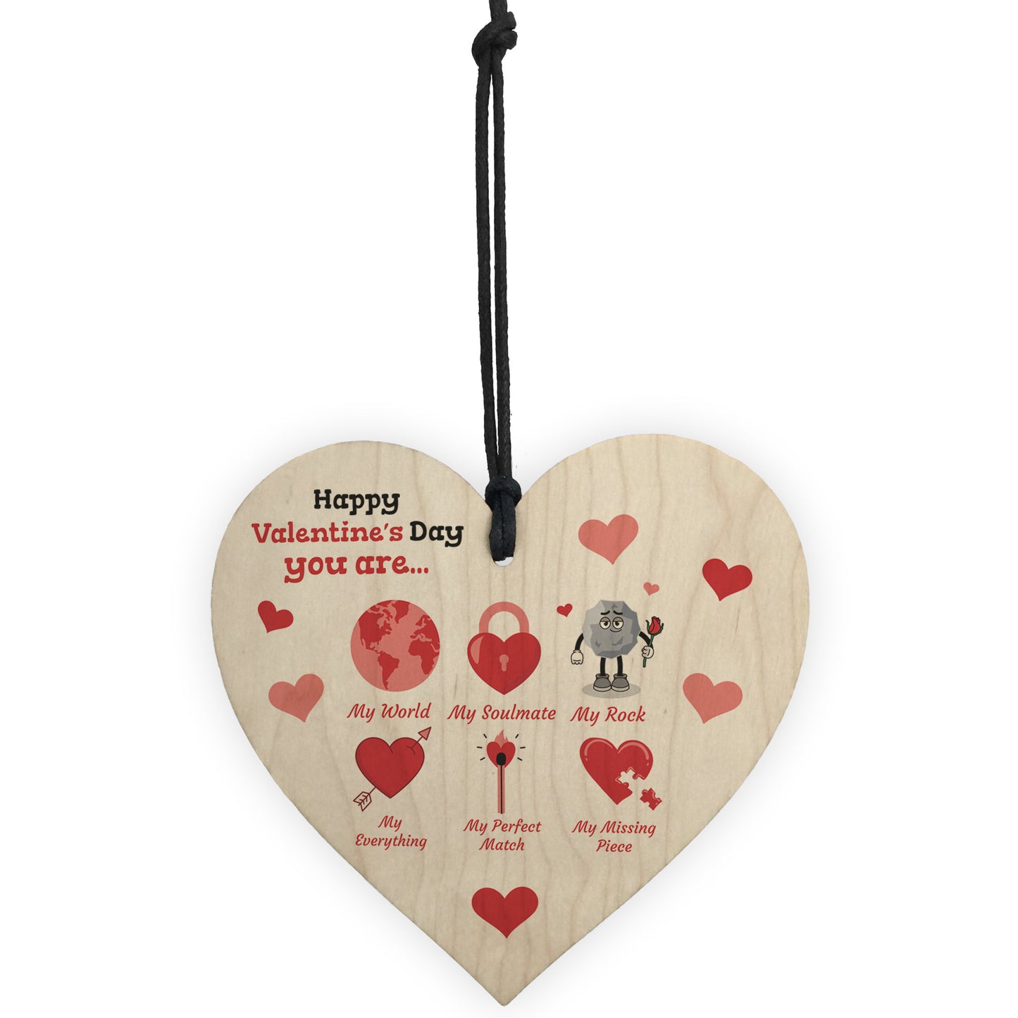 Valentines Day Gift For Boyfriend Wife My Rock My World Heart