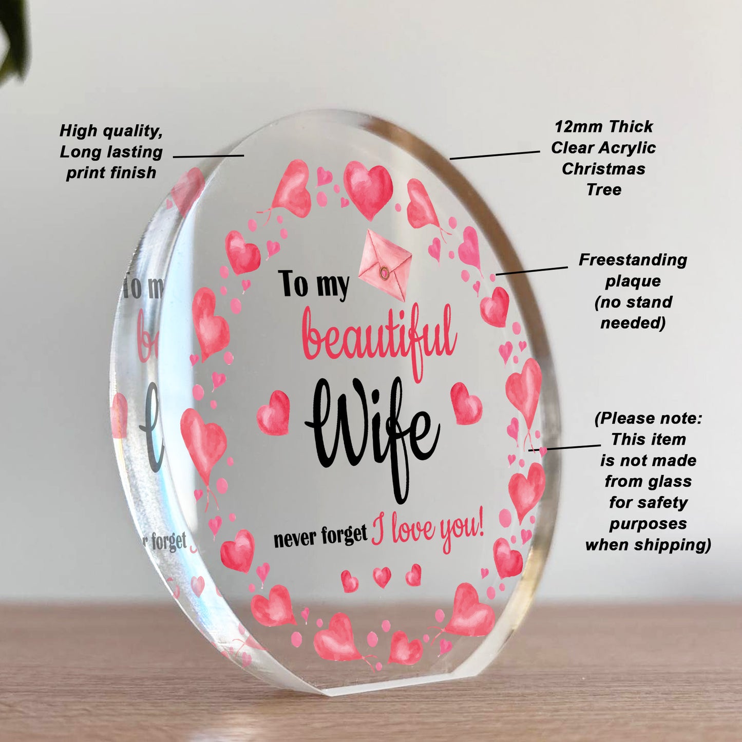 Wife Gifts Best Wife Birthday Gift for Wife Christmas Plaque
