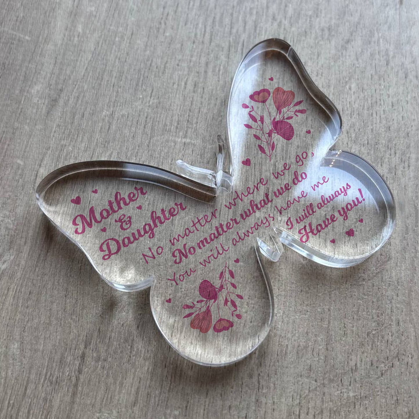 Mother and Daughter Butterfly Plaque Gift For Christmas Birthday