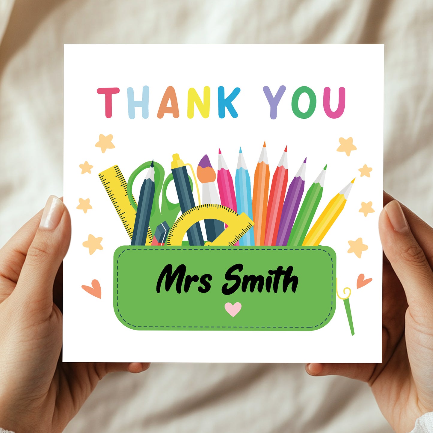 Personalised Thank You Card Teacher Appreciation Cards School