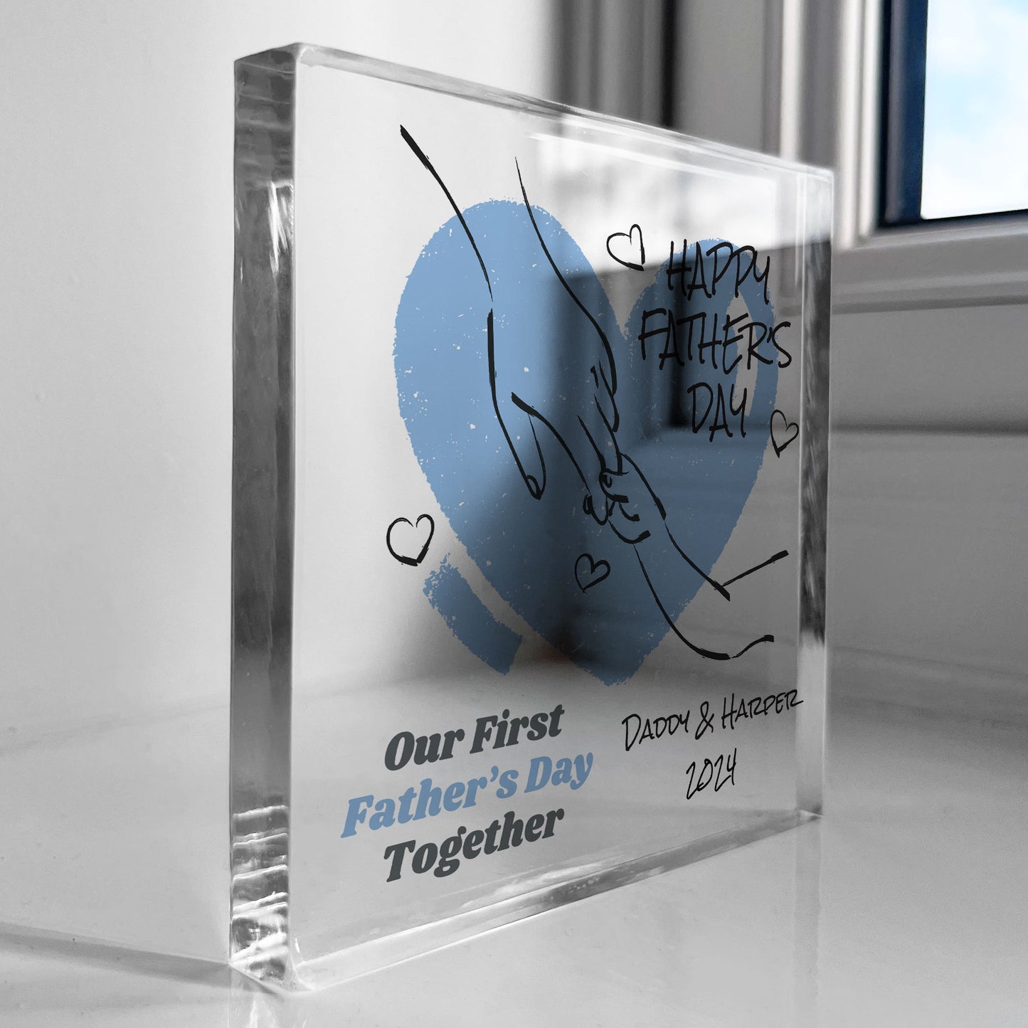 Our First Fathers Day Together Gift For Daddy Personalised Block