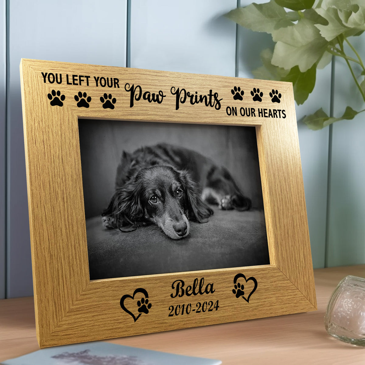 DOG MEMORIAL GIFTS Sympathy Gifts for Loss of Dog Paw Prints 7x5