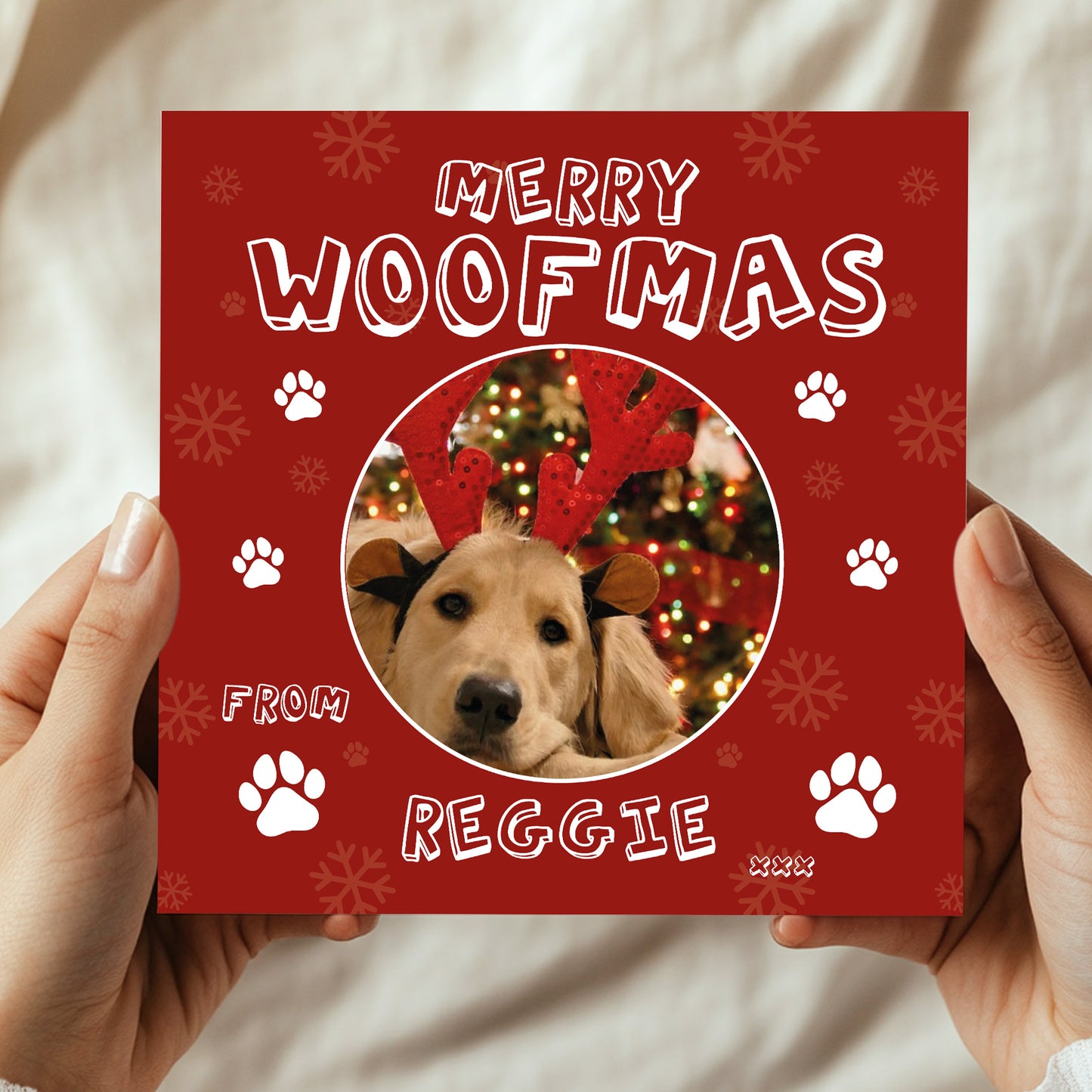 Funny Christmas Card From Dog Puppy MERRY WOOFMAS Card For Mum