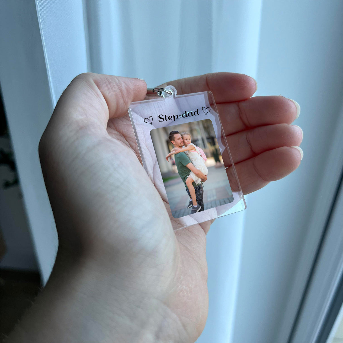 Special Gift For Step Dad Personalised Keyring For Step Dad