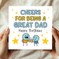 Happy Birthday Card For Dad With Kraft Envelope Included