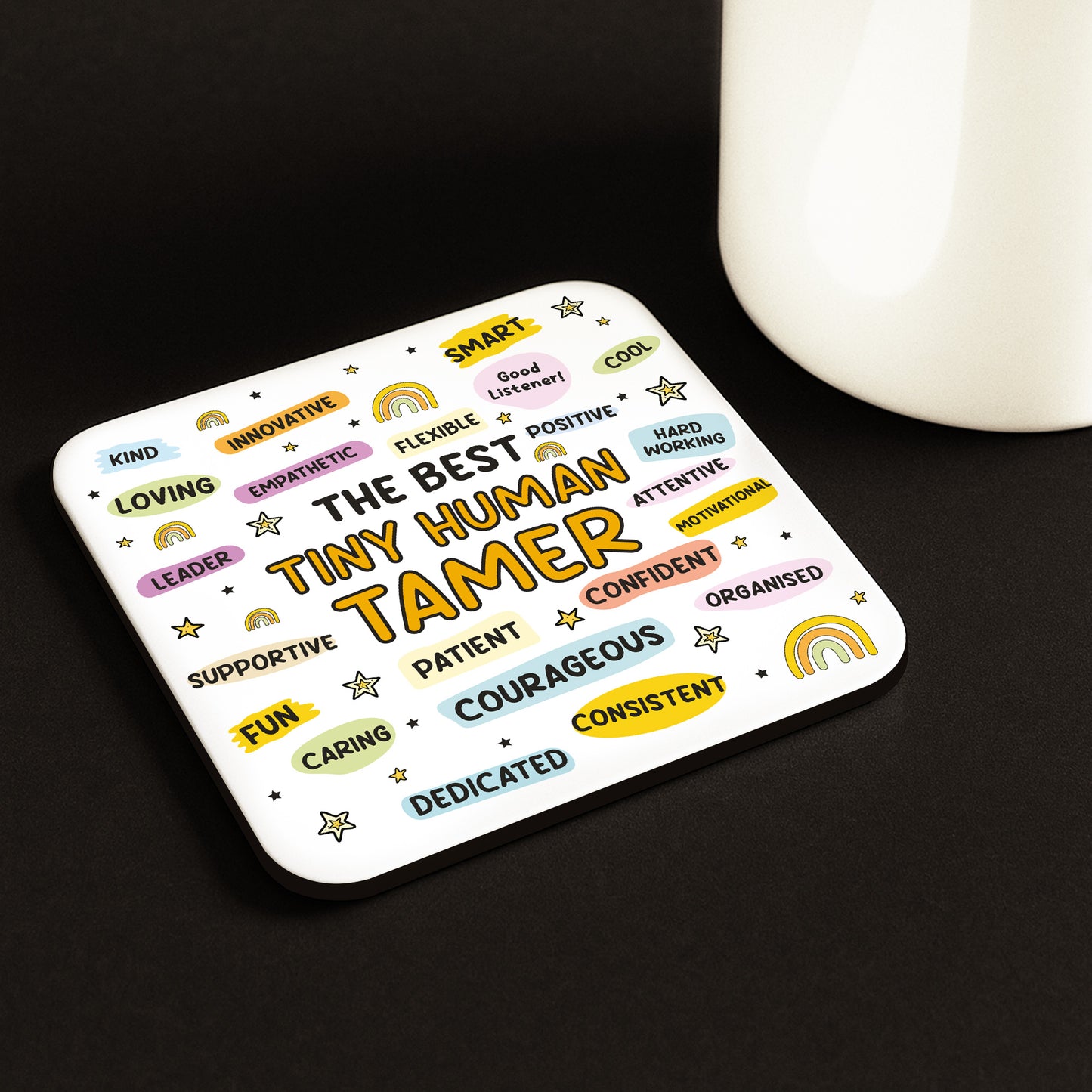 Funny Teacher Gift Teacher Coaster The Best Tiny Human Tamer