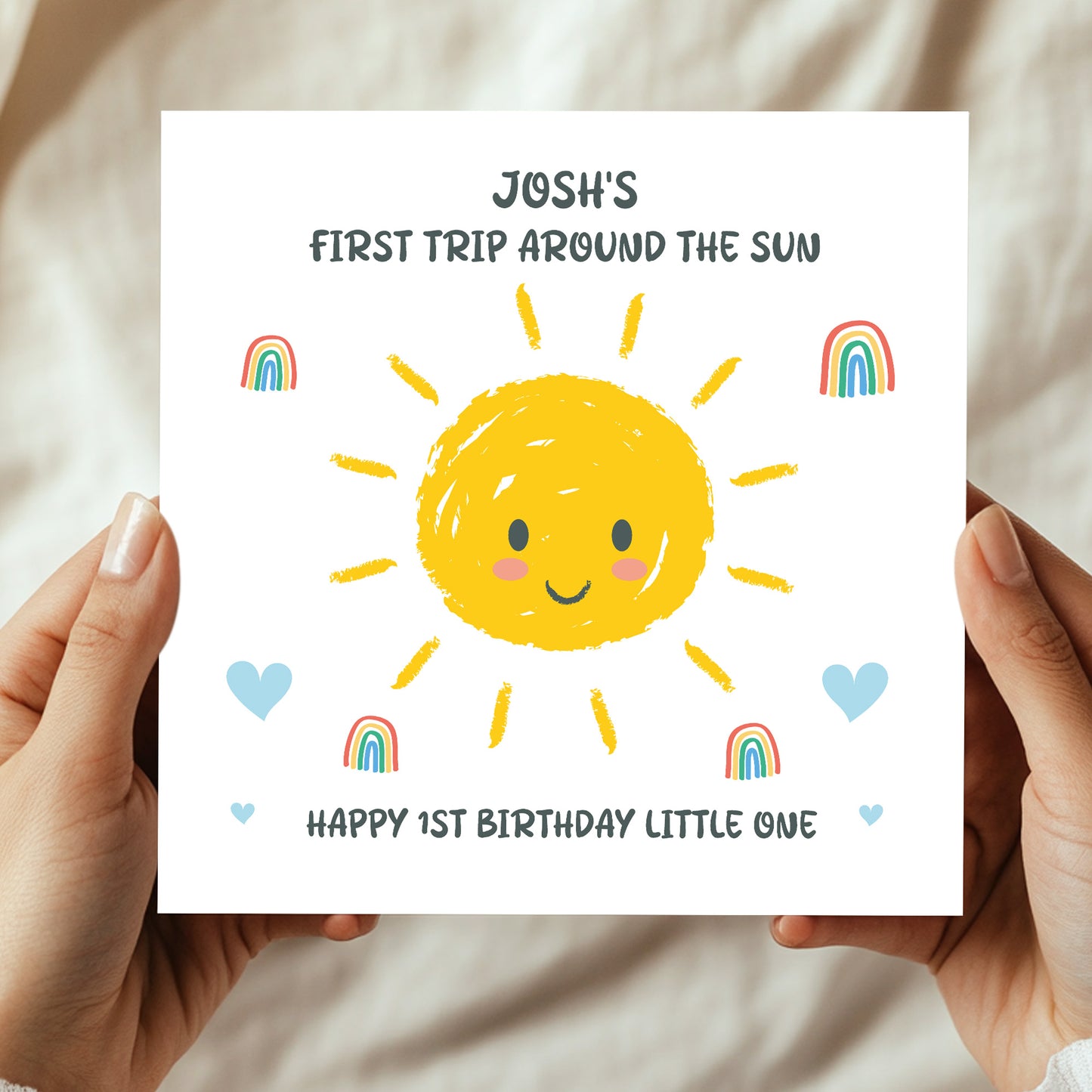 Personalised 1st Birthday Card For Son Grandson First Trip Card