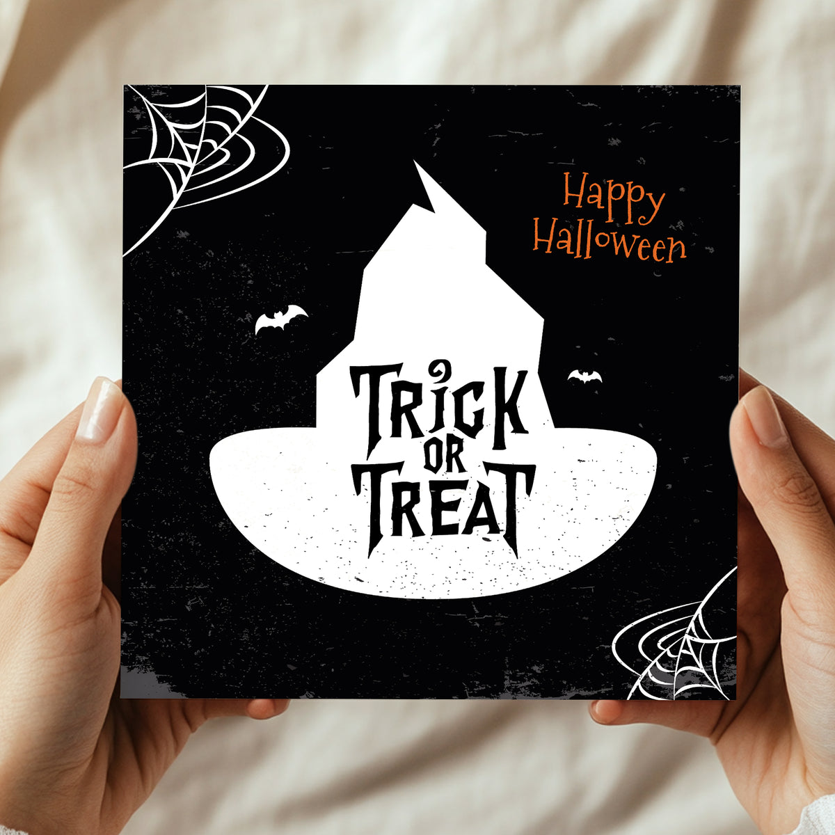 Trick Or Treat Greetings Card With Kraft Envelope Halloween Card