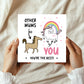 Funny Card For Mum Thank You Card For Mum Birthday Unicorn Card