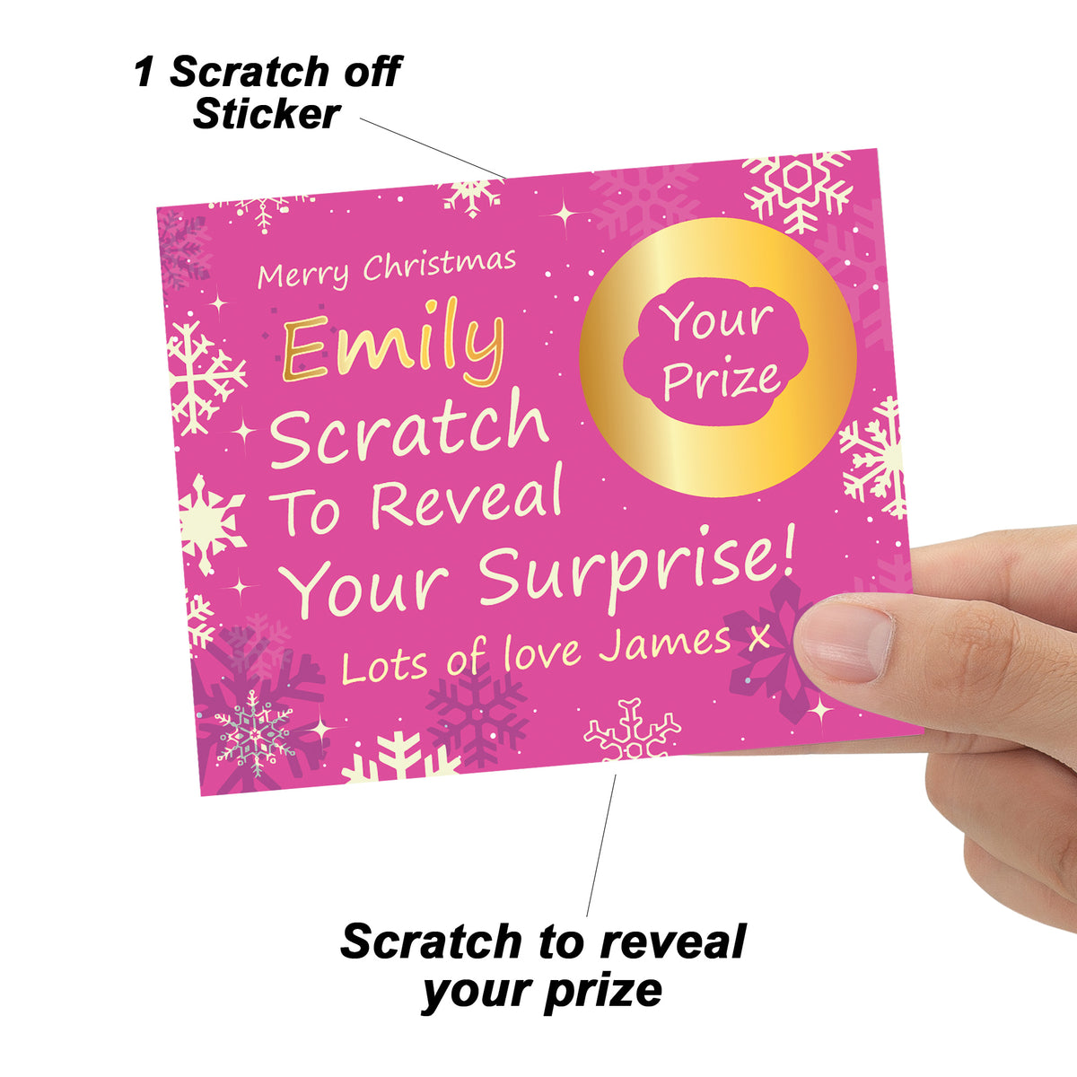Personalised Christmas Scratch Reveal Card For Her Surprise