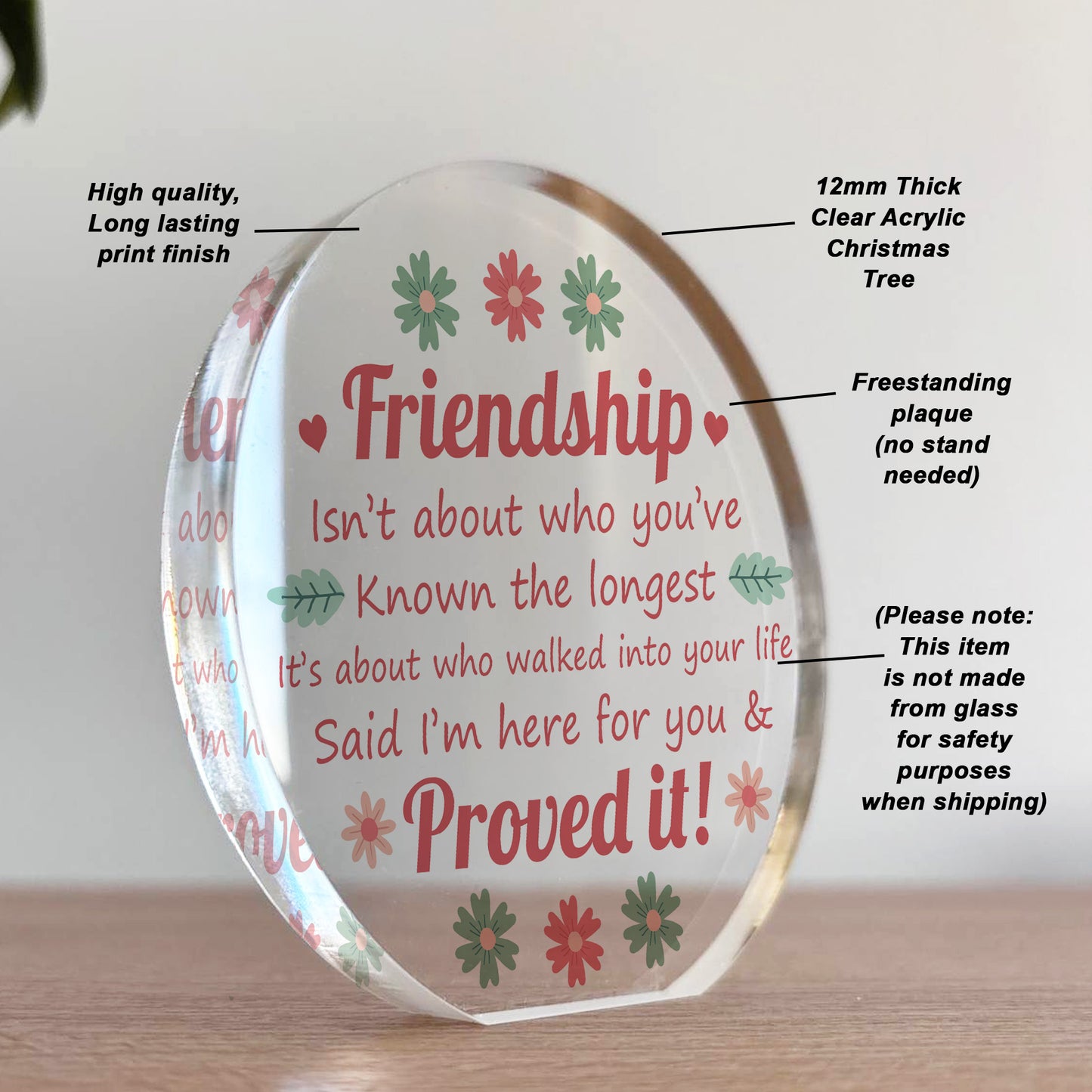 Friendship Plaque, Gift For Best Friend Birthday Christmas