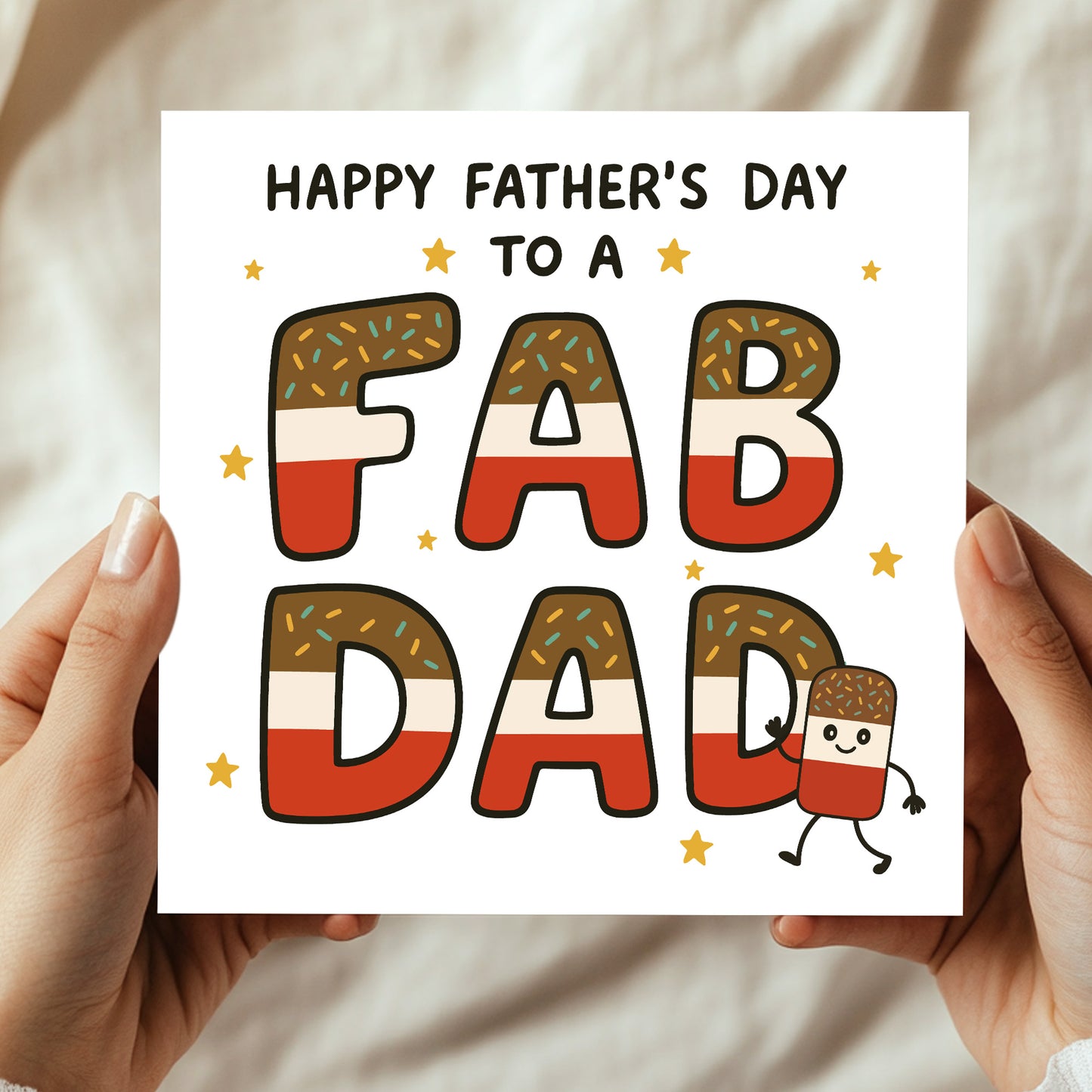 Happy Fathers Day Card For Dad FAB DAD CARD From Son Daughter