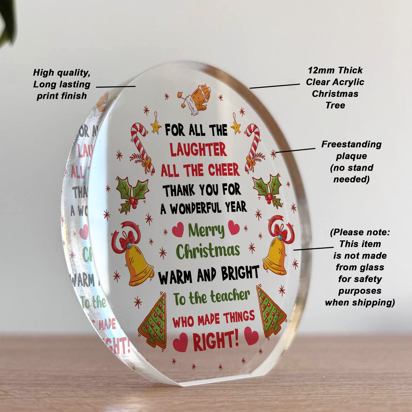 Christmas Gift For Teacher Acrylic Plaque Teaching Assistant