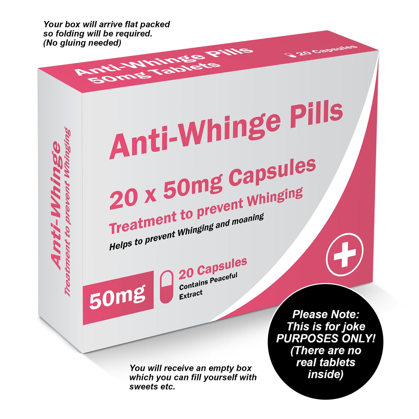 Anti-Whinge Funny Joke Pill Box Prank Gift for Women Anniversary
