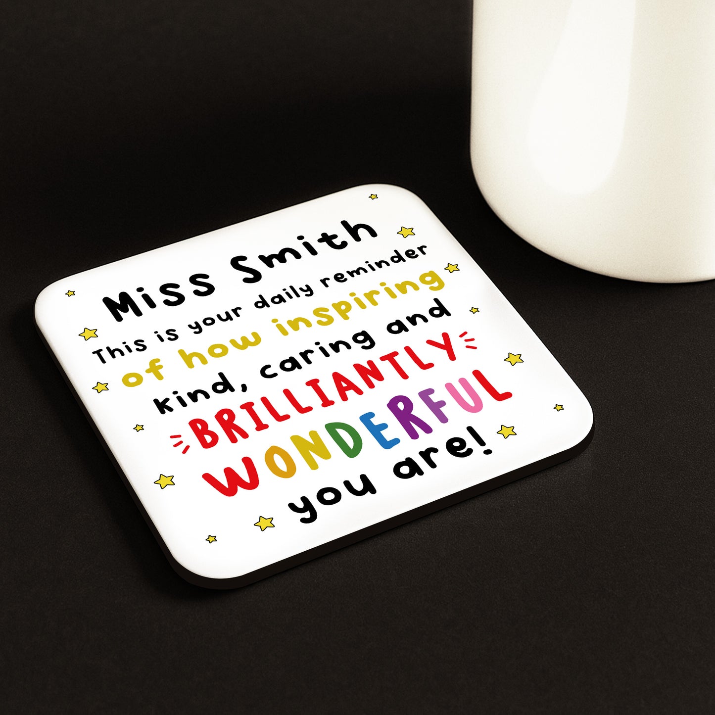 PERSONALISED Teacher Coaster Brilliantly Wonderful Teacher