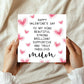Valentines Card For Mum, Mum Valentine Card, Mum Valentines Card