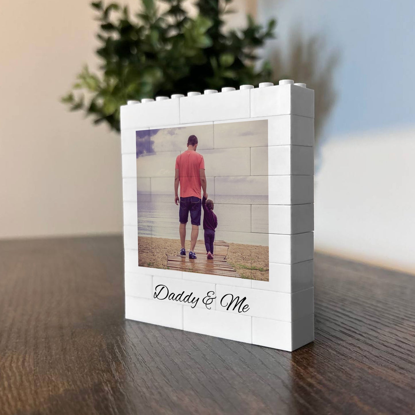 Personalised Daddy & Me Brick Photo Block Gift for Daddy
