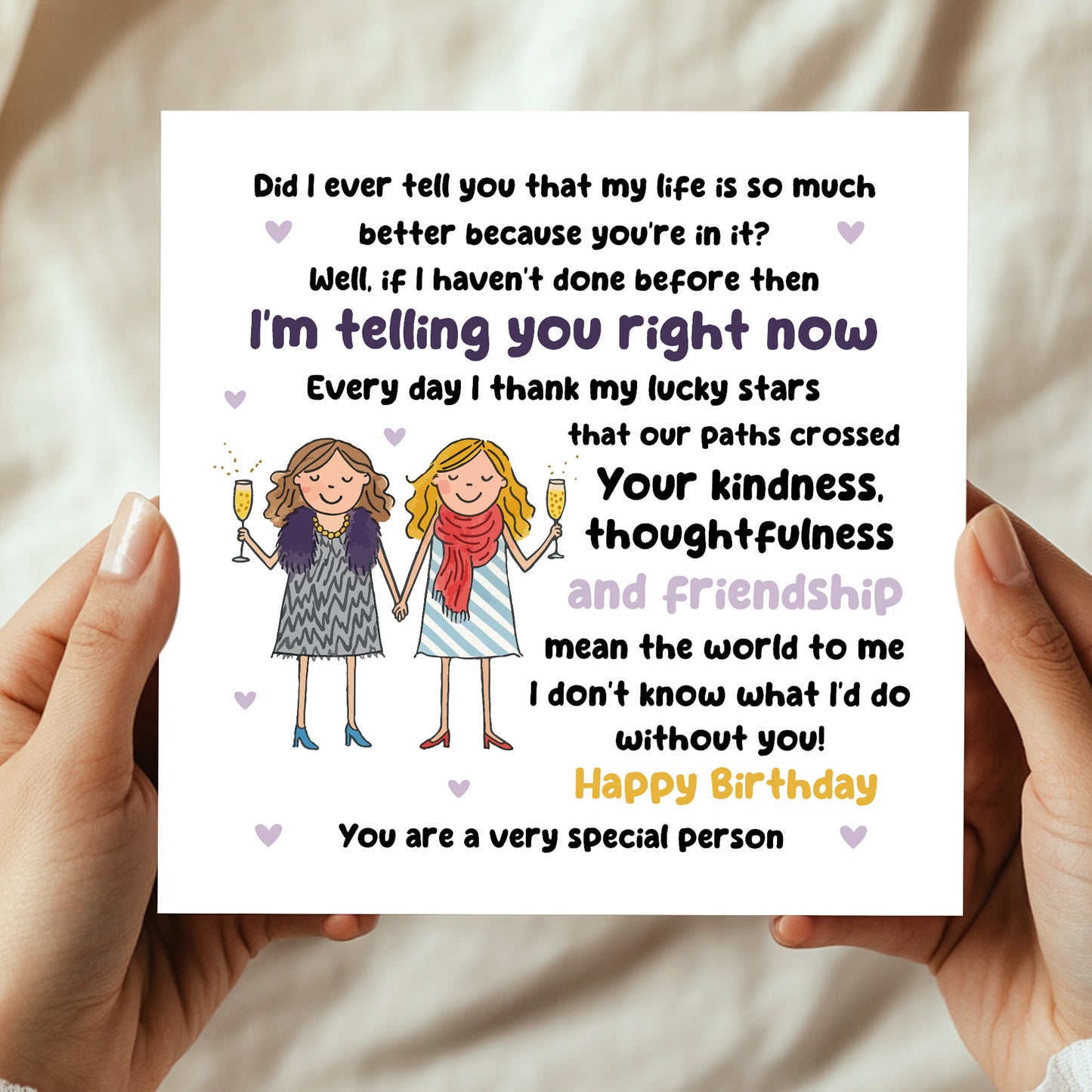 Card For Best Friend Birthday With Kraft Envelope Birthday Card