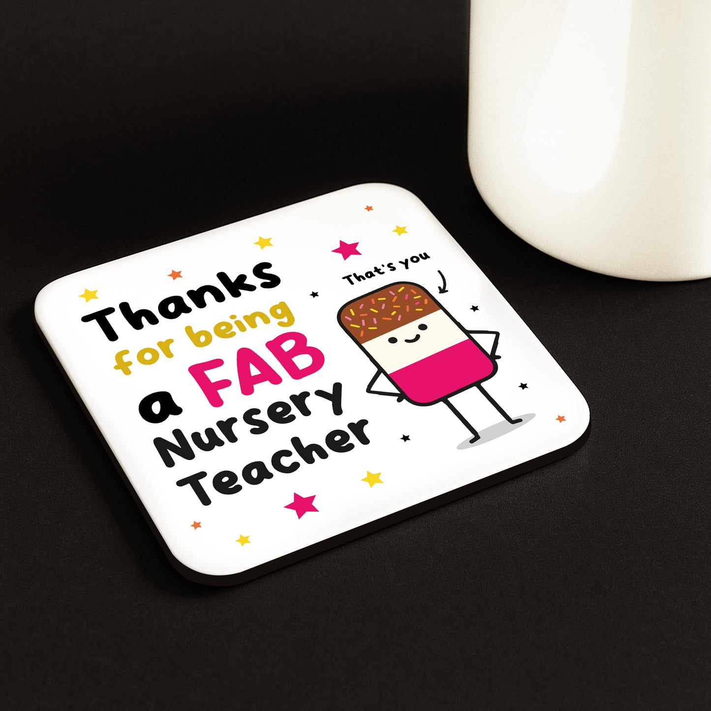Nursery Teacher Coaster Thank You Gift FAB Teacher Appreciation
