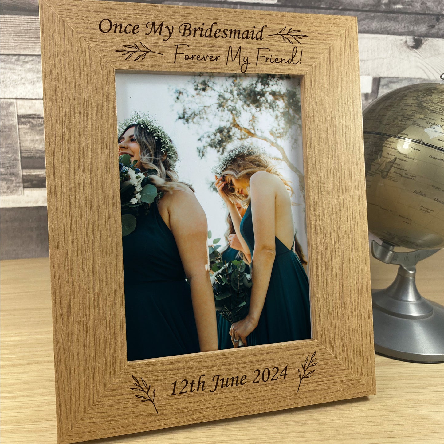 Once My Bridesmaid Forever My Friend Personalised Photo Frame
