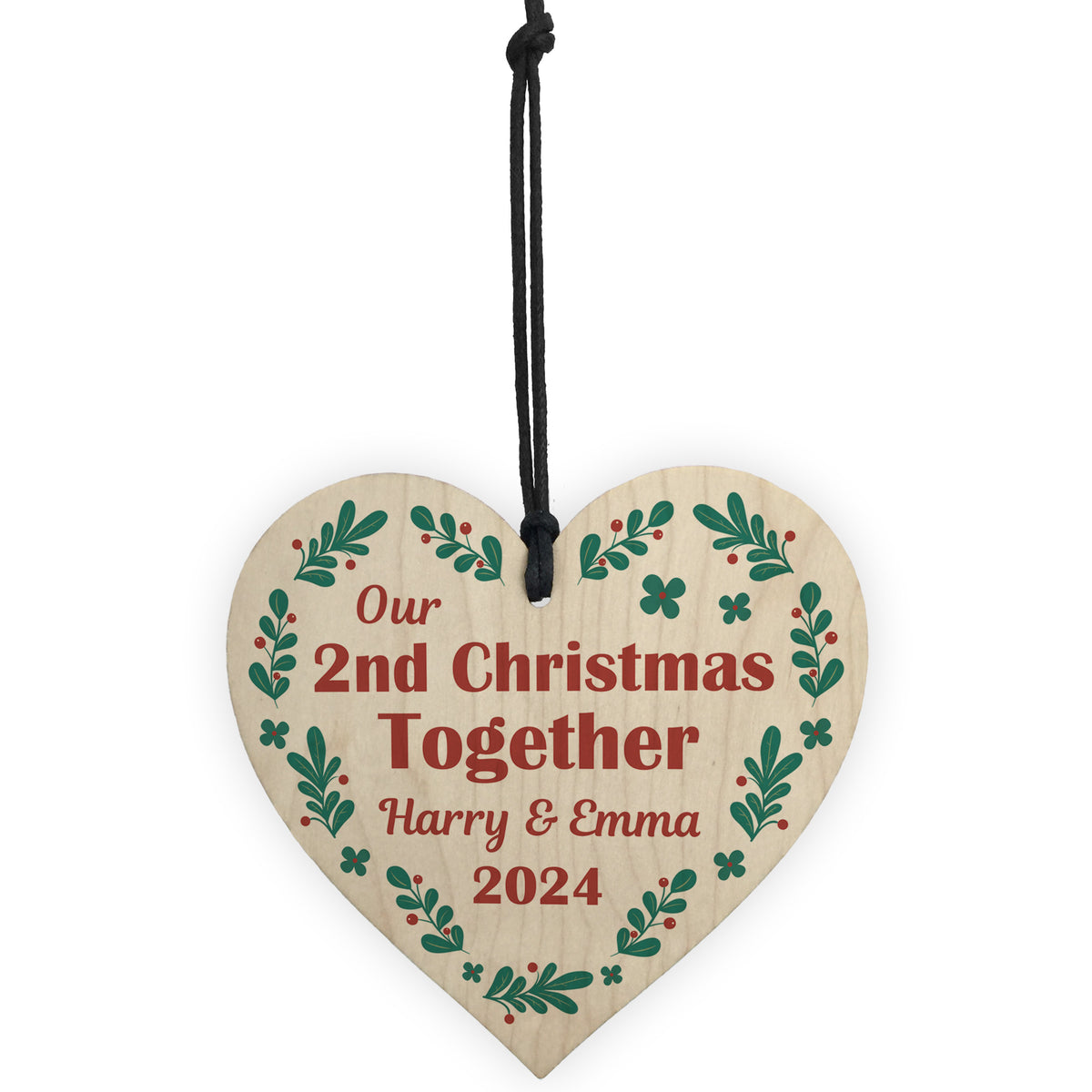 Our 2nd Christmas Together Bauble Personalised Couple Decoration