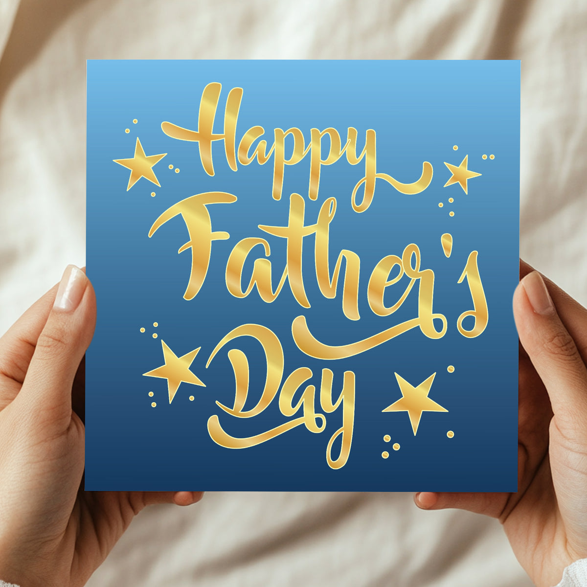 Card For Dad For Fathers Day With Envelope Included Gold Stars