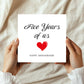 5th Anniversary Card For Husband Wife Boyfriend Girlfriend