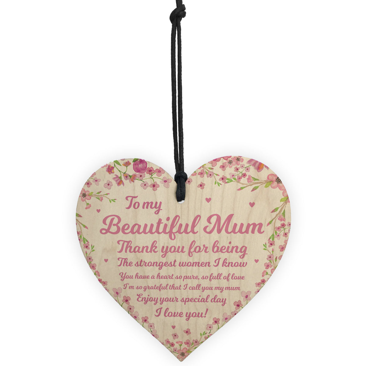 Mothers Day Card and Wooden Heart Bundle Mothers Day Card