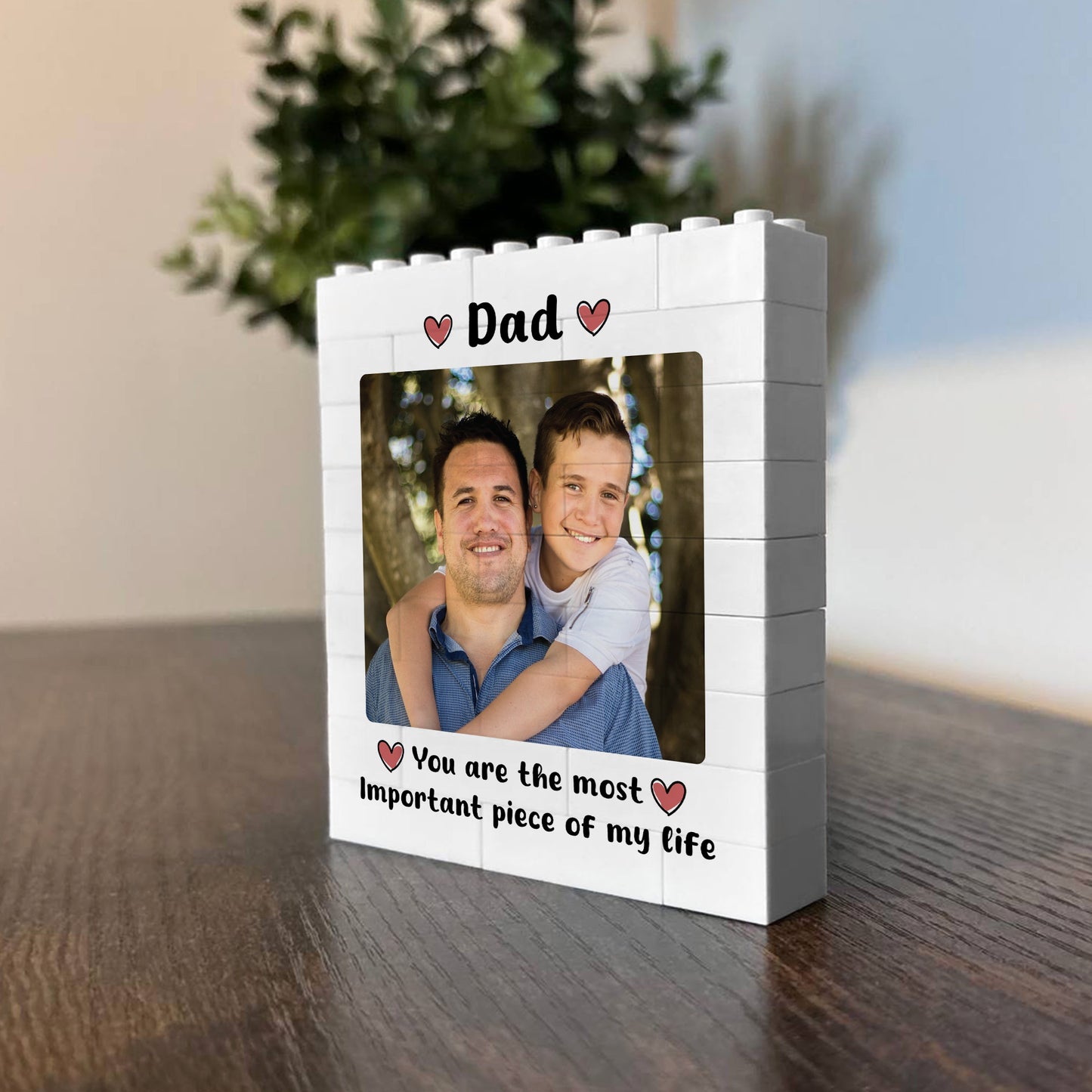 Personalised Brick Photo Block Thank You Gift for Dad Important