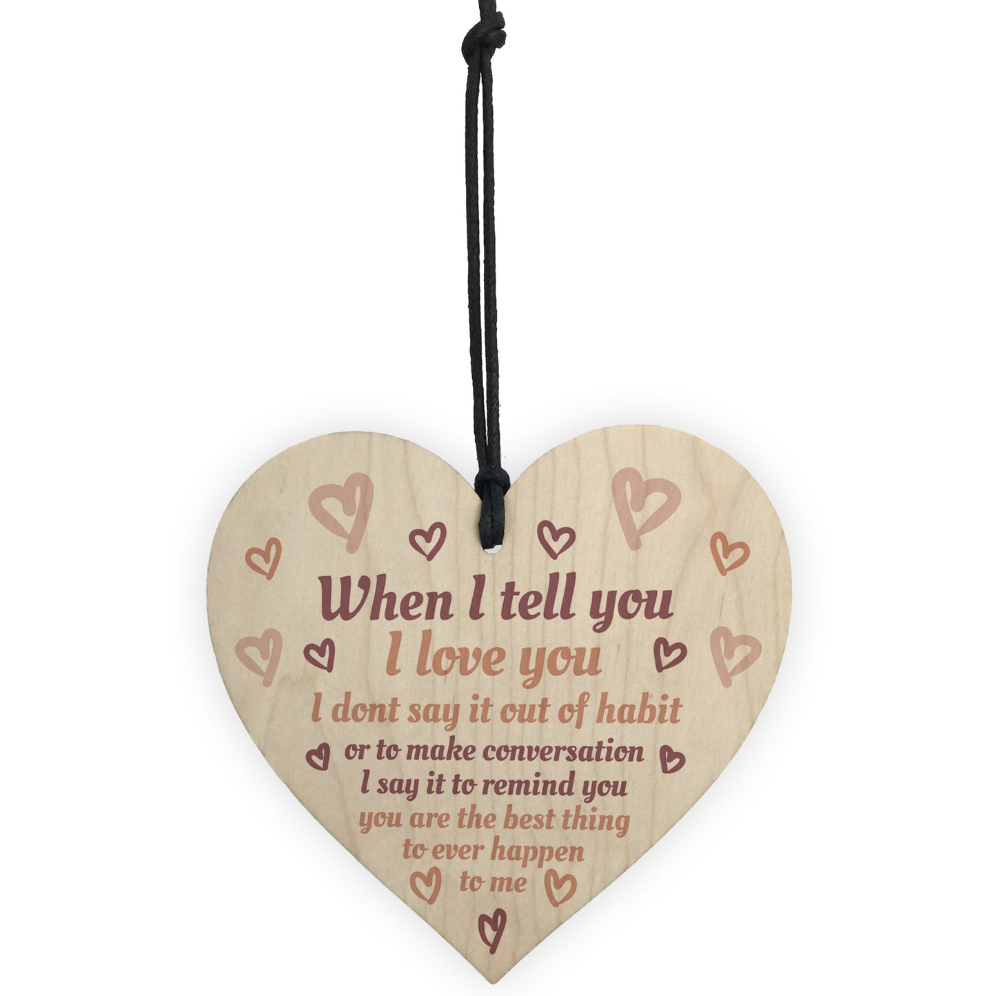 Anniversary Gift For Him Her Hanging Heart Plaque Husband Wife