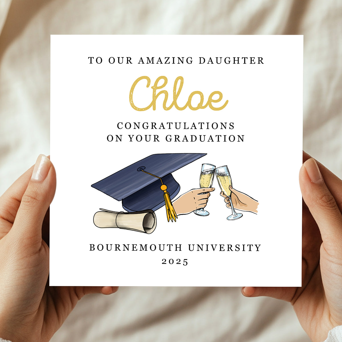 Personalised Graduation Card For Daughter From Mum and Dad