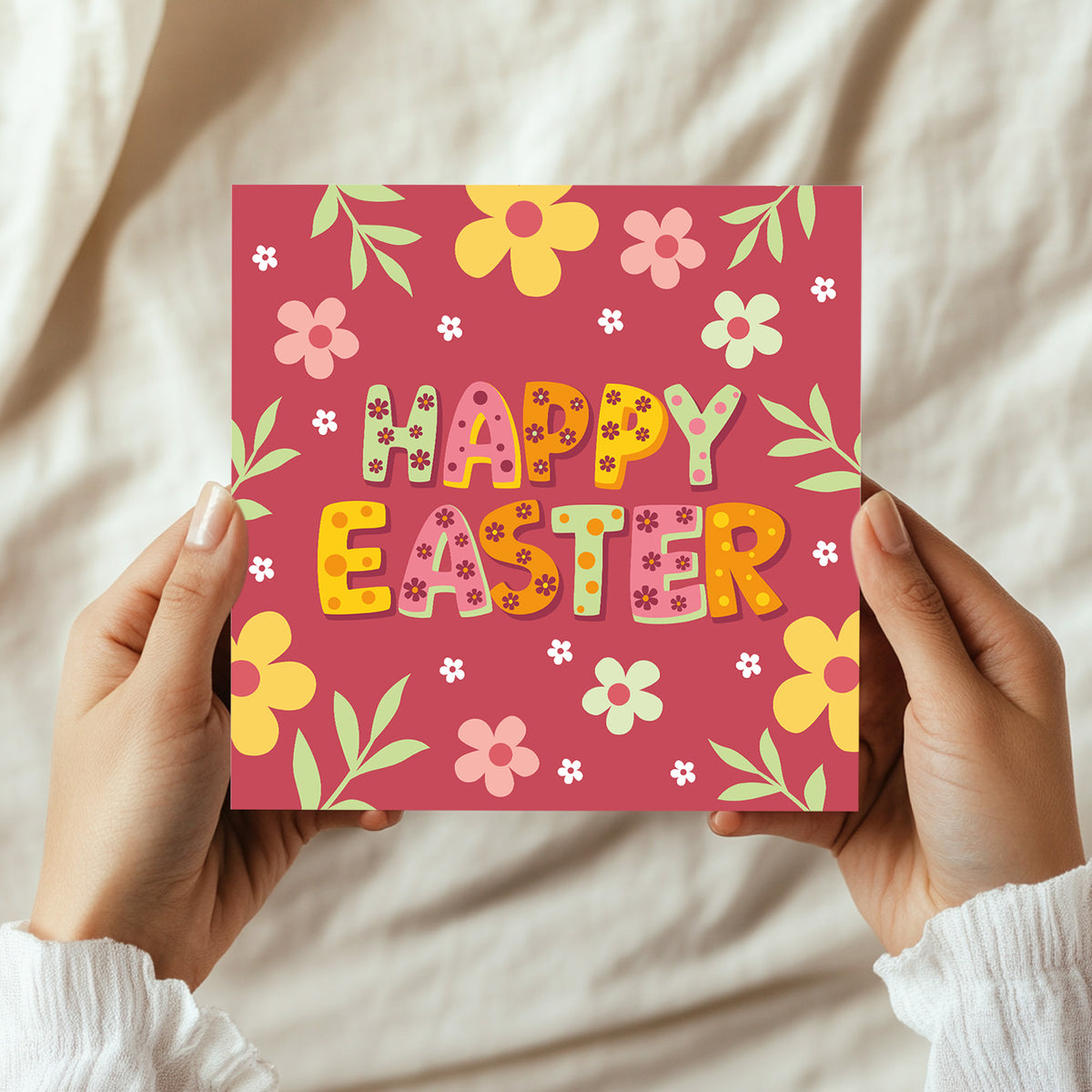 Floral Easter Card Cute Easter Card Happy Easter Card