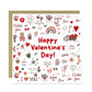 Happy Valentines Day Card Set of 6 Greetings Cards Him Her