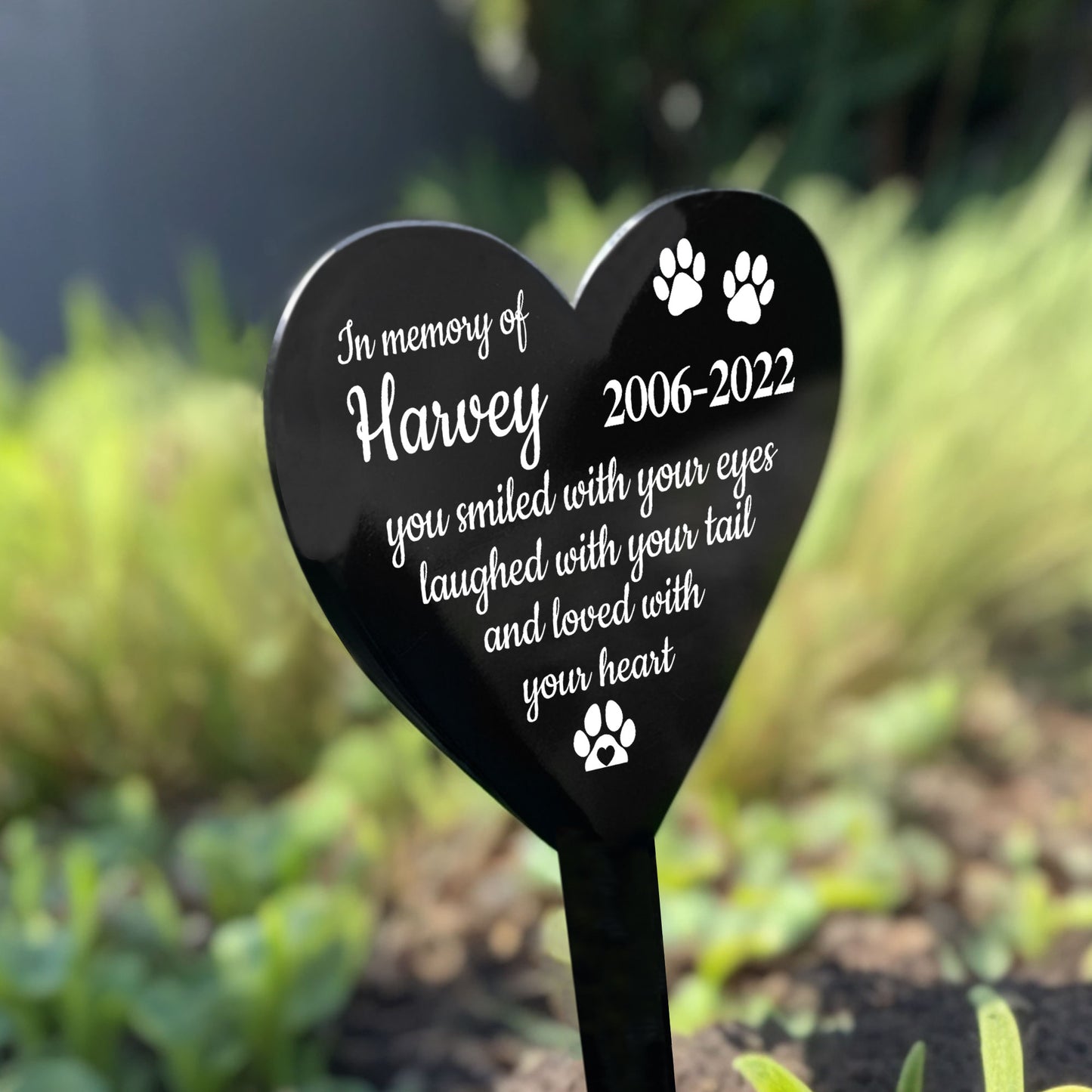 Personalised Pet Memorial Grave Marker Plaque with Photo Text