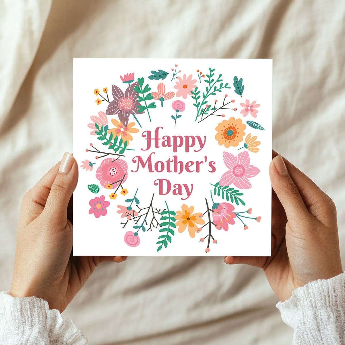 HAPPY MOTHERS DAY CARD Floral Mothers Day Card Nan Card Mum Card