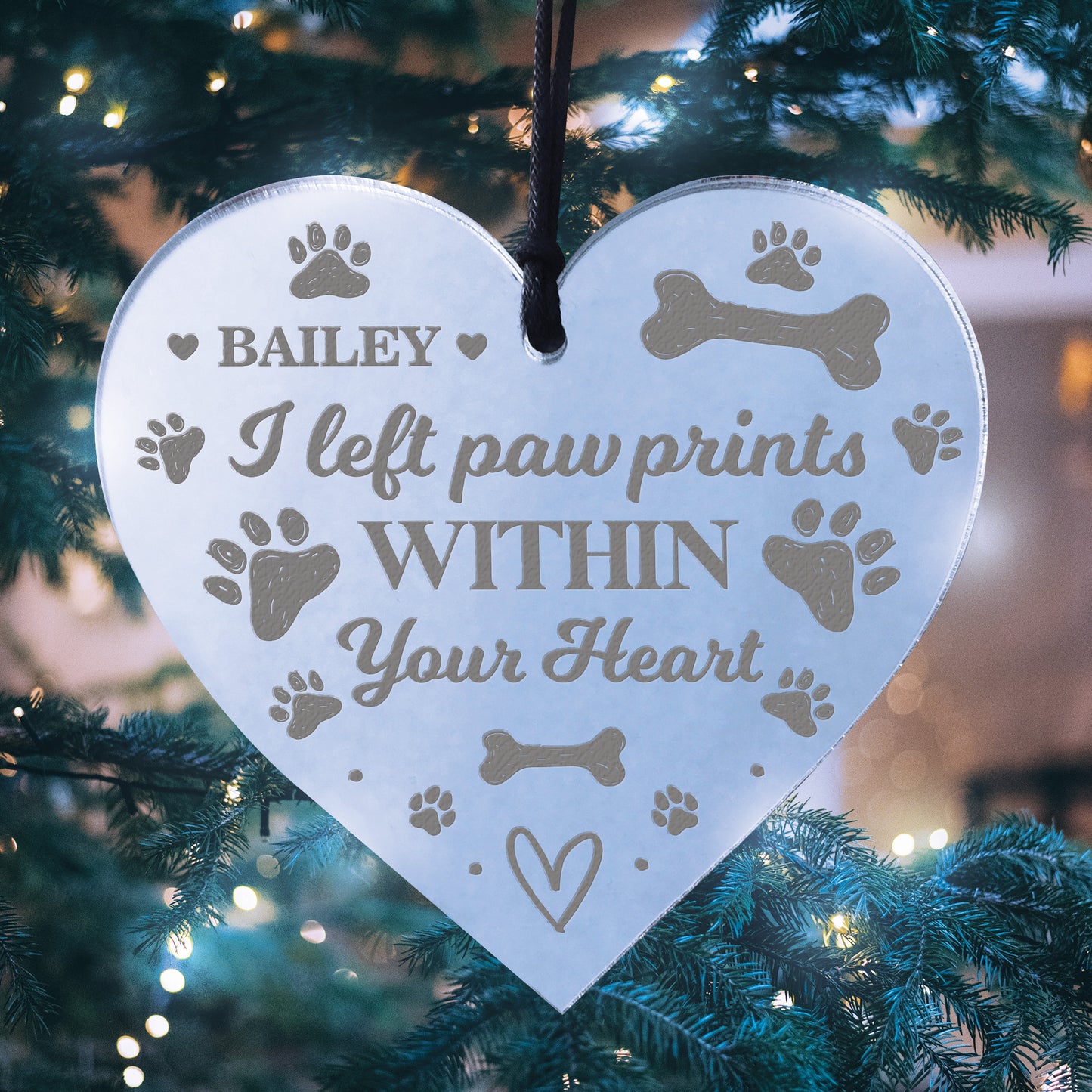 Memorial Tree Decoration For Dog Cat Pet Personalised Heart