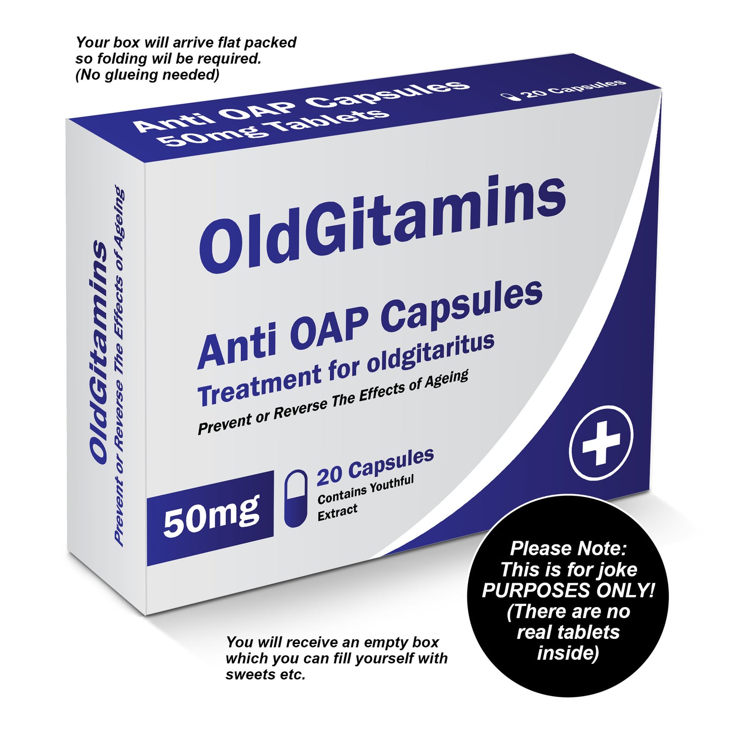 OldGitamins Funny Joke Pill Box Gag Gift Funny Gift for Men Gift