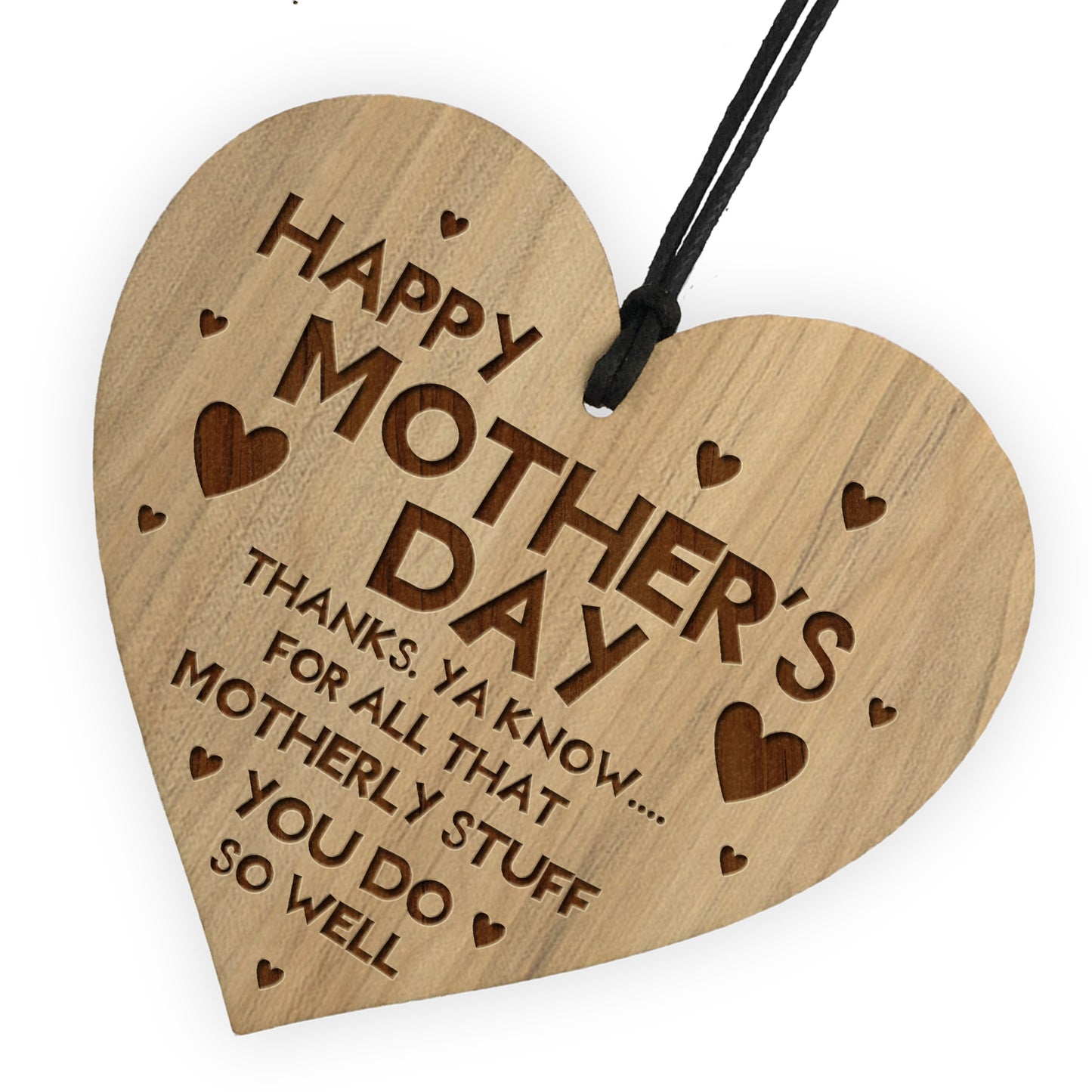 FUNNY Gift For Mothers Day Wood Heart Mum Gift From Daughter Son